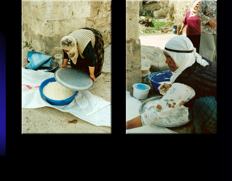 Before 1970th there was no bread available in the shops. The women would prepare the required amount of dought, baking bread for 6 months.