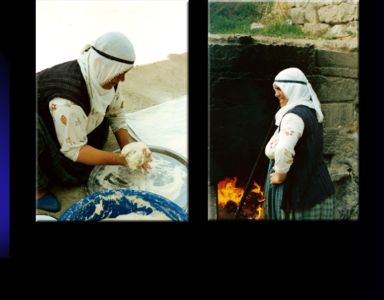 Although each woman prepares her own dough, they all work together, each individual step carried out by the woman who is best at that particular task.