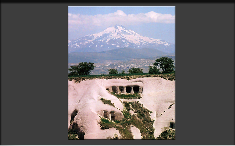 Cappadocia Uchisar Village, View towards Erciyes Volcano