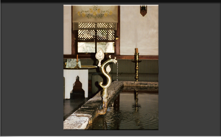 Central Anatolia, Safranbolu, Traditional inside Pool with artistic tap