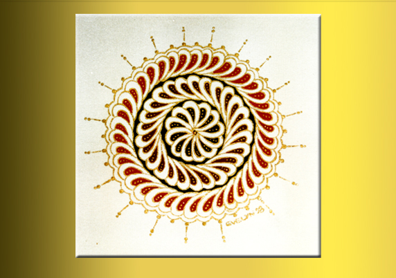 Münhanis in Red and Gold (on Silk)