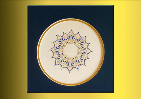 Münhanis in Blue and Gold (on Silk)