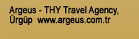 Argeus Tourism & Travel Agency in Urgup. Tailormade Service, Package Tours, Car Rental (operating as well with Turkish Airlines)